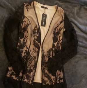 Black Sheer Lace Blazer
